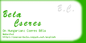 bela cseres business card